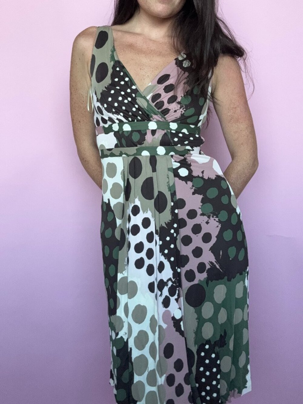 Y2K MOSCHINO CHEAP & CHIC POLKADOT WRAP DRESS